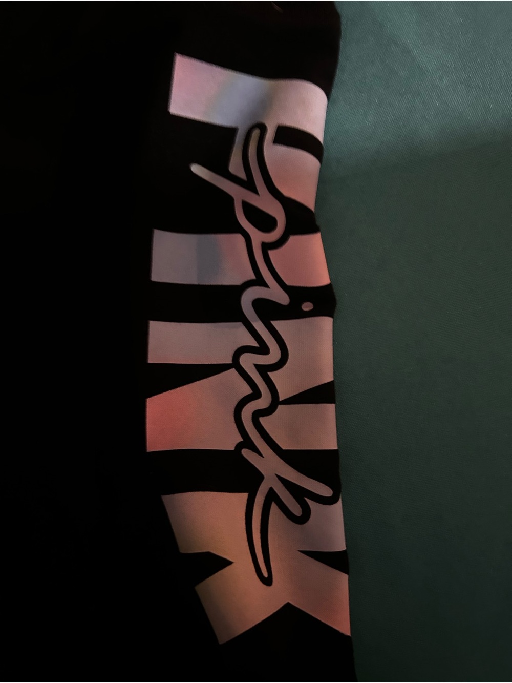 Black Graphic bike shorts with Pink Gradient Script